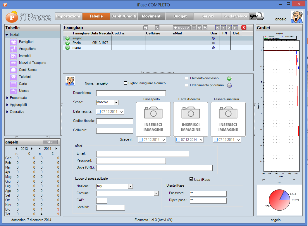 iPase: Budget Familiare - Tabelle